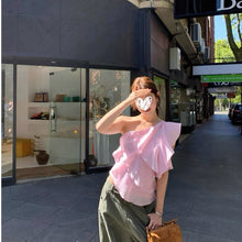 Womens Multi-Layer Ruffle Trim Strap One-Shoulder Crop Top by Mirlaine Univers Womens Multi-Layer Ruffle Trim Strap One-Shoulder Crop Top Mirlaine Univers womens-multi-layer-ruffle-trim-strap-one-shoulder-crop-top 0 Womens Multi-Layer Ruffle Trim Strap One-Shoulder Crop Top Mirlaine Univers Womens Multi-Layer Ruffle Trim Strap One-Shoulder Crop Top