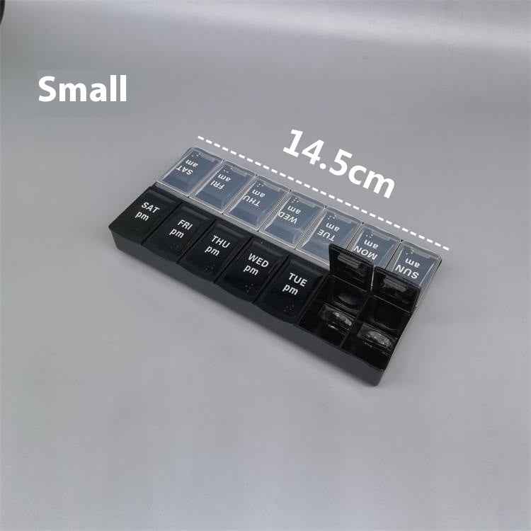 Big Small Size 14 Grid Week Pill Box Morning And Evening Color Week Pill Box Printing Russian English