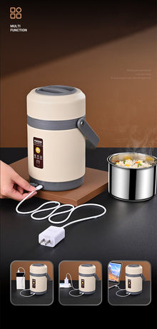 USB Electric Heated Lunch Boxes Stainless Steel Food Warmer Container Thermal Jar for Hot Food Thermal Boxes for Office School