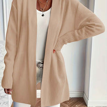 Women's Mid-length Large Pocket Long Sleeve Sweaters Cardigan