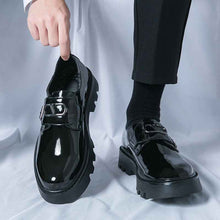 Summer Glossy Breathable Hidden Heel Platform Loafers Small Leather Shoes