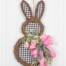 Easter Bunny Wreath Rattan Circle Easter Decoration