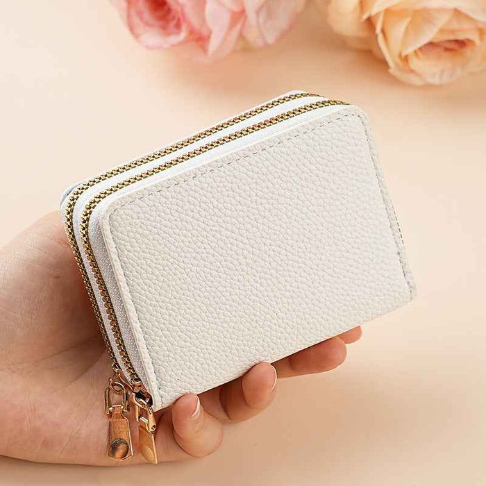 Clutch Wallet With Dual Zippers And Multiple Card Slots
