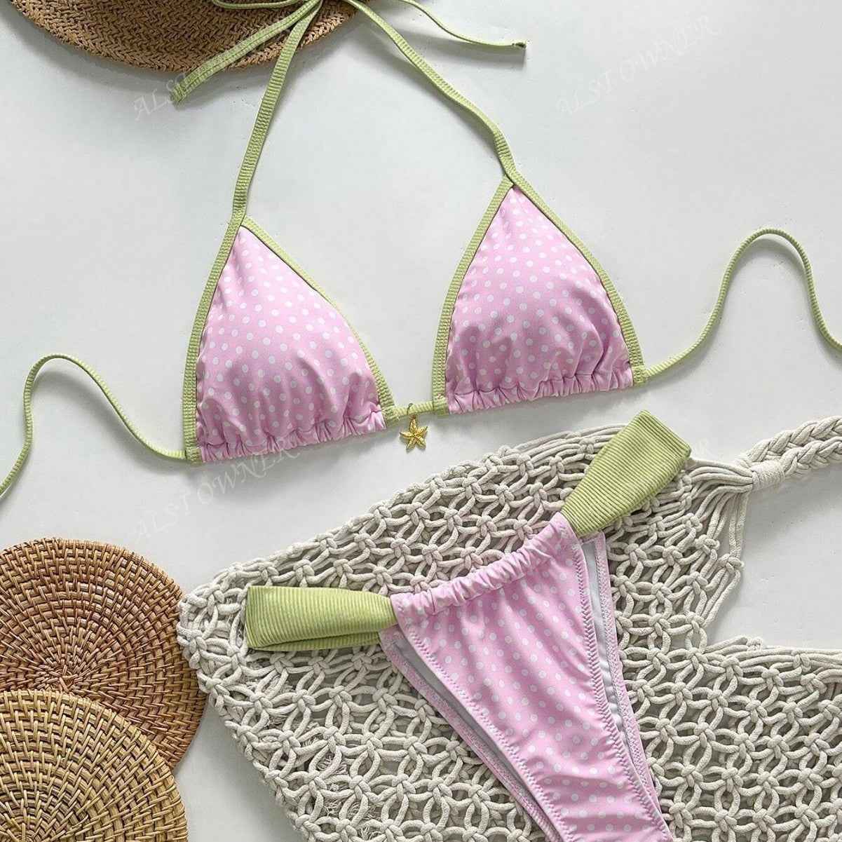 European And American Women's Sexy Swimwear Beach Triangle-bra Bikini