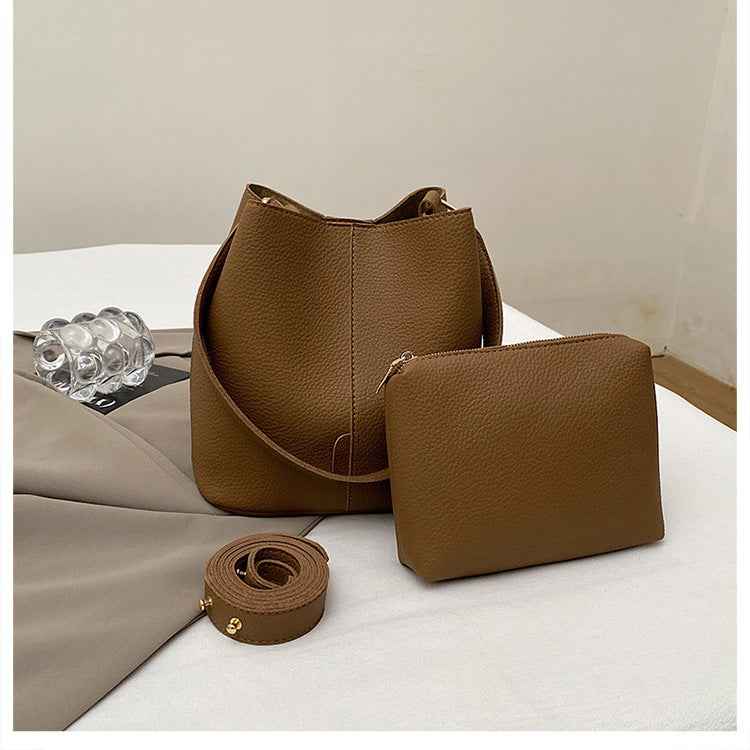 Sophisticated Winter Bucket Bag Set A Versatile Minimalist Single-shoulder Crossbody Bag