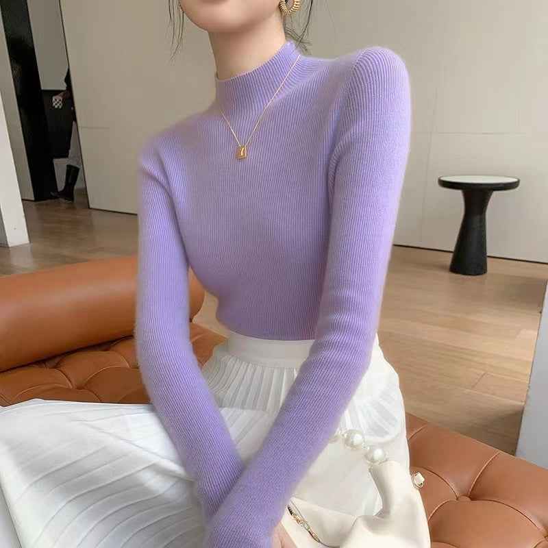 Half Turtleneck Cashmere Slim Top Sweaters Bottoming Shirt