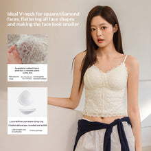 Floral Lace Camisole For Women Padded Mid Length Base Layer