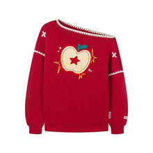 American-style High-Street Vintage New One-Shoulder Sweatshirt For Women