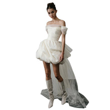 Off-shoulder Light Wedding Dress White Short by Mirlaine Univers