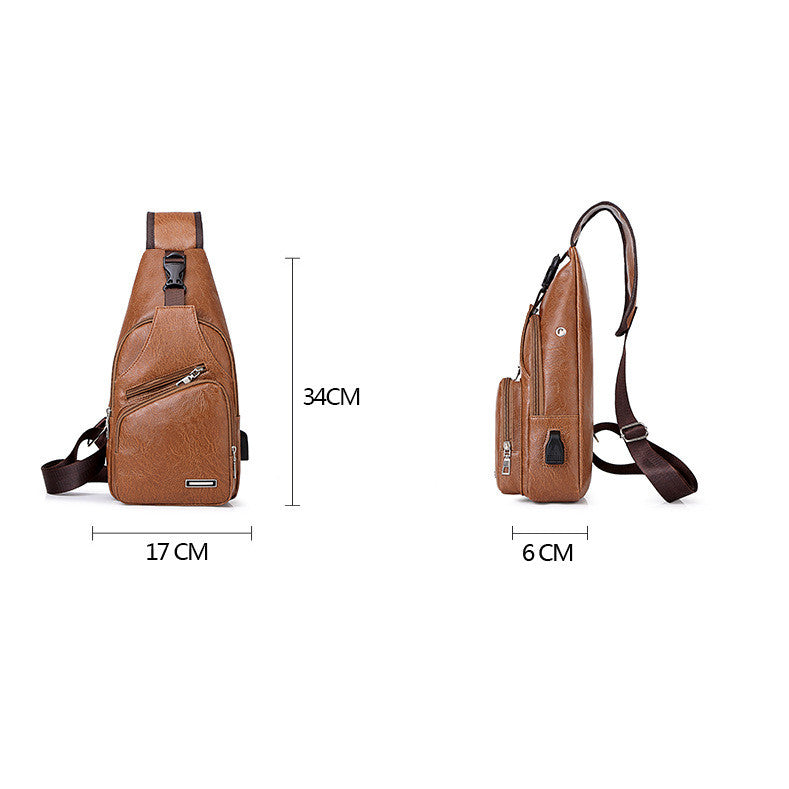 Casual Fashion Men's USB Charging Chest Bag by Mirlaine Univers
