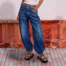 Stitched-detail Patch Pocket Tapered Womens Jeans