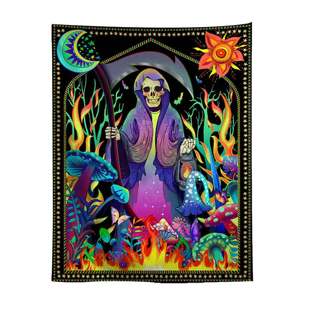 UV Lamp Printed Fluorescent Tapestry For European And American Parties