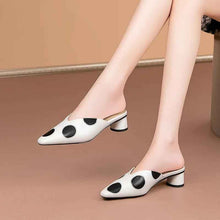 Square Head Half Drag Thick Heel Baotou Sandals For Women