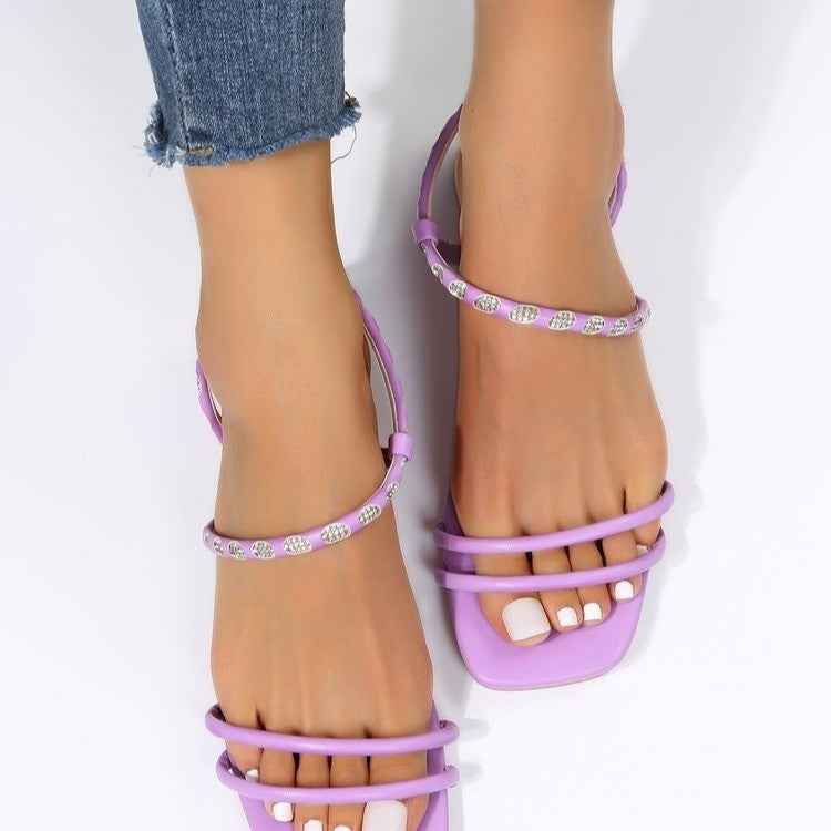 Summer Slip-on Pure Color Comfort Sandals For Women