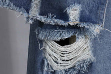 Casual Faux Two-piece Ripped Jeans