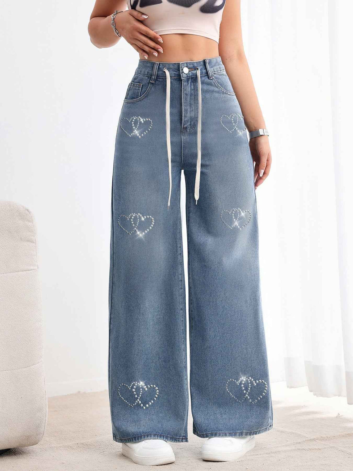 Women's American-style Retro Wide Leg Jeans