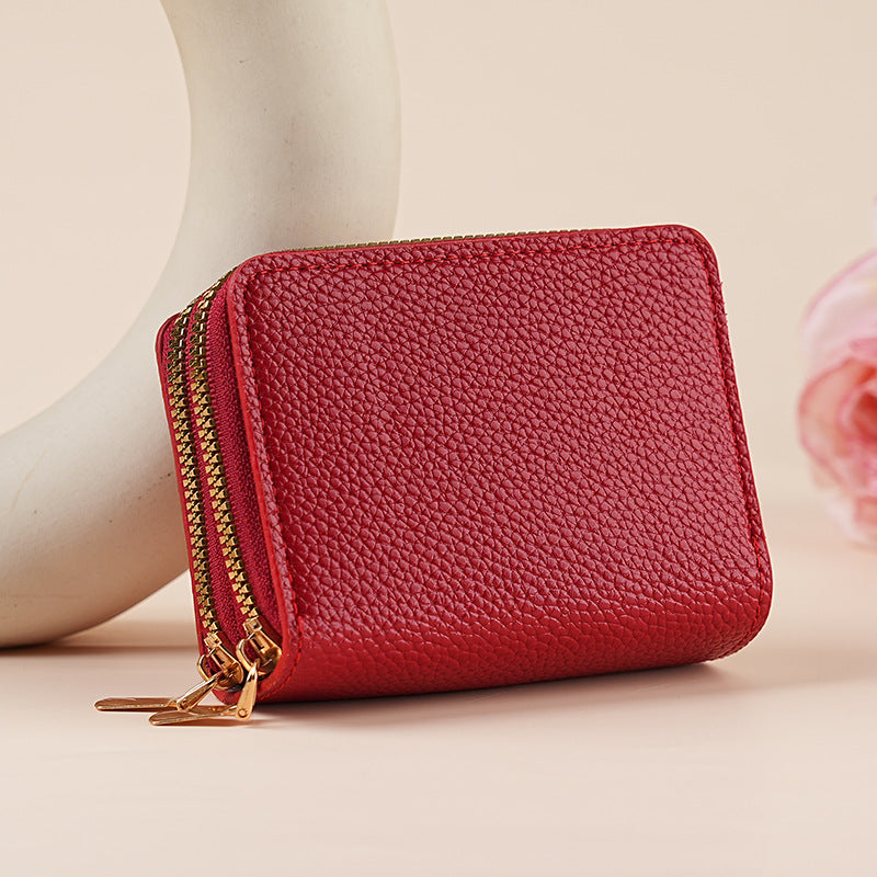 Clutch Wallet With Dual Zippers And Multiple Card Slots by Mirlaine Univers