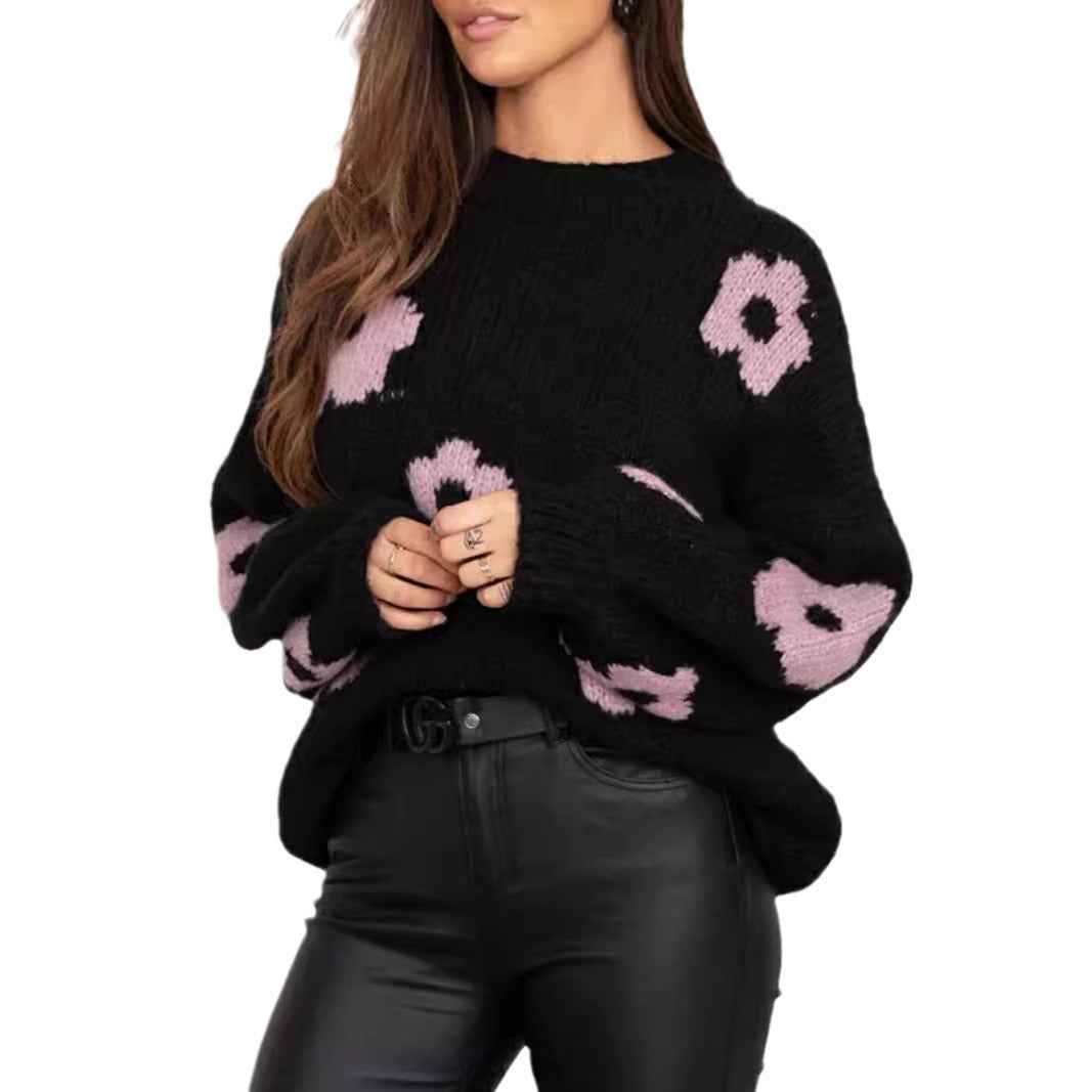 Autumn And Winter Women's Sweaters, Women's Floral Personalized Plus-size Trendy Sweaters