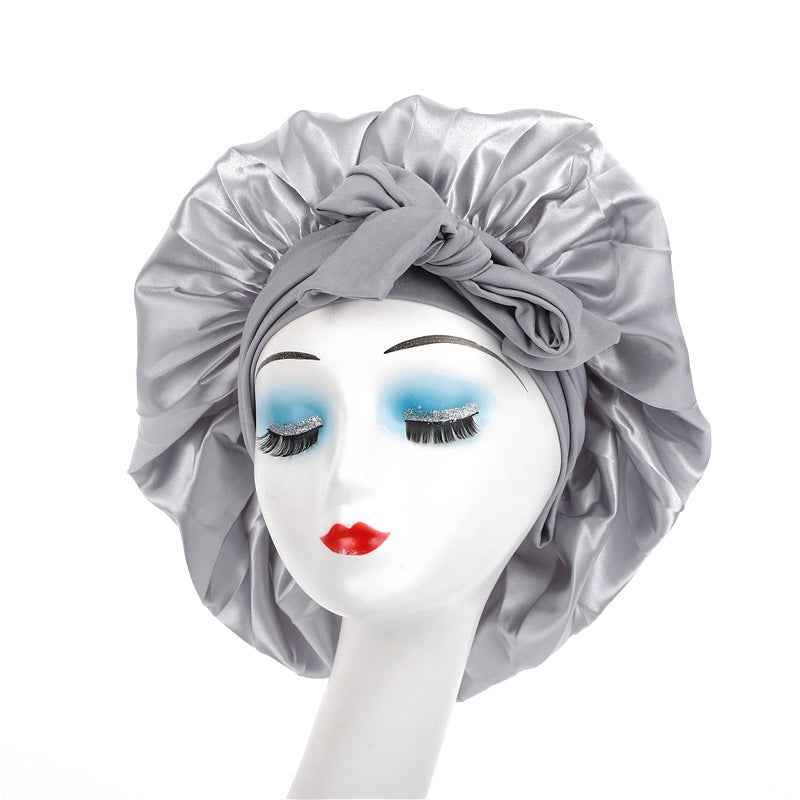 Single Layer Ribbon Round Cap Bow Artificial Silk