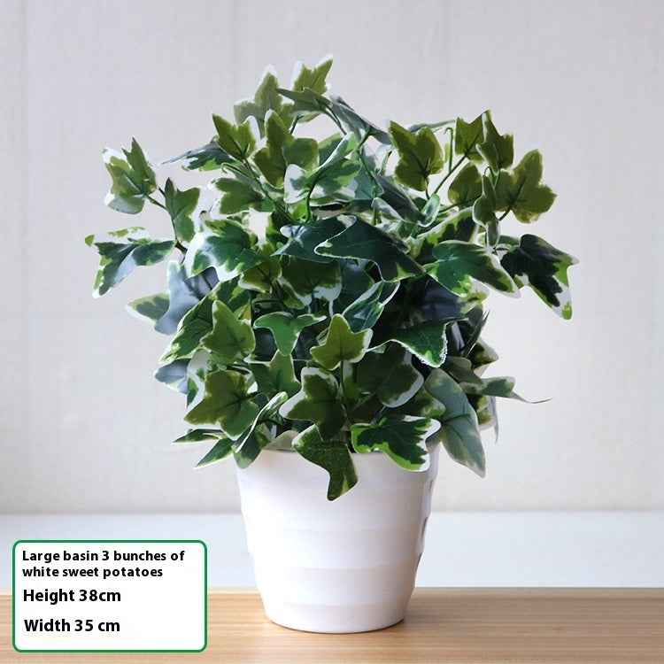 Simulation Plant Plastic Fake Flower And Grass Scindapsus Aureus Leaves Potted Plant