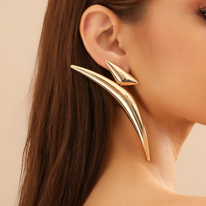 European And American Style Exaggerated Geometry Triangle Elbow Personalized Earrings