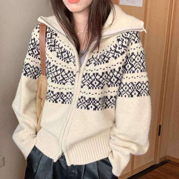 Knitted Cardigan Christmas Vintage Sweater