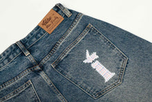 American-style Retro Plaid Patchwork Denim Shorts For Women
