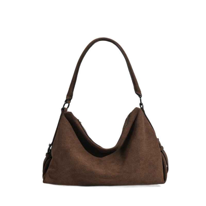 Vintage Suede Large-Capacity Tote Bag
