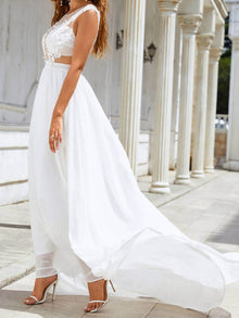 Chiffon Lace Trailing Wedding Large Swing Dress by Mirlaine Univers