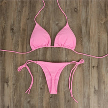 Halter Neck Tie Bikini Ladies Split Tie Swimsuit by Mirlaine Univers