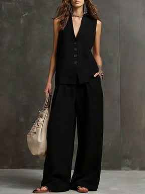 Seasonal Laid-back Linen Suit