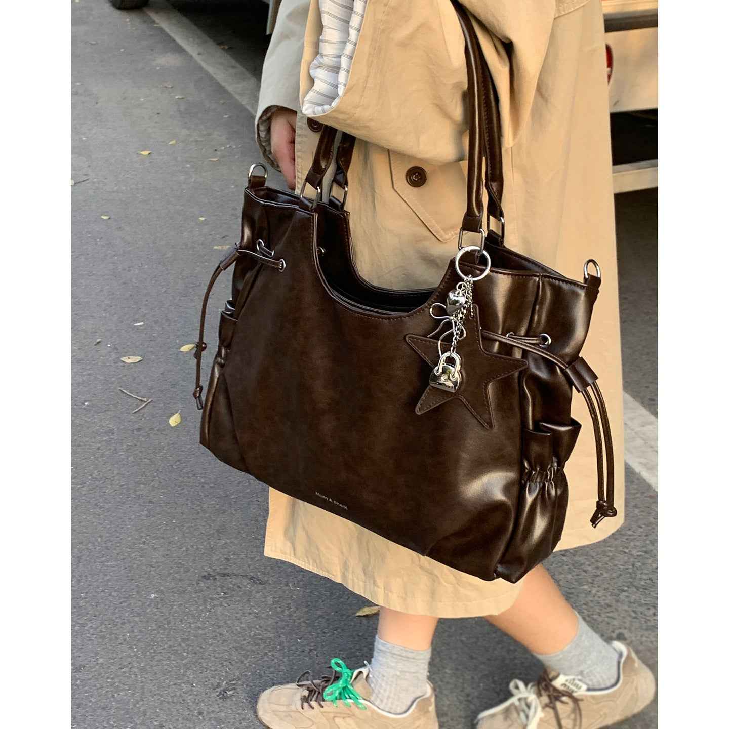 Vintage Biker-style High-capacity Underarm Bag For Women