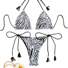 Women's Casual Printed Strappy Tassel Two-Piece Swimsuit