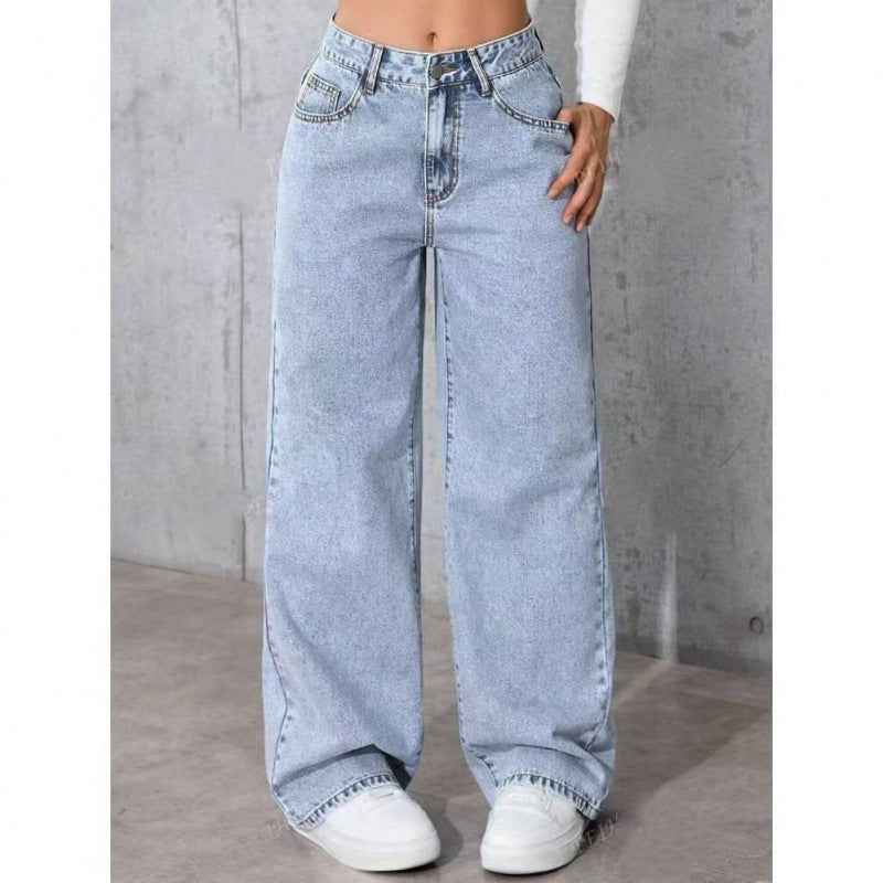 Women's Straight-leg Pants Loose-fitting Casual Trousers