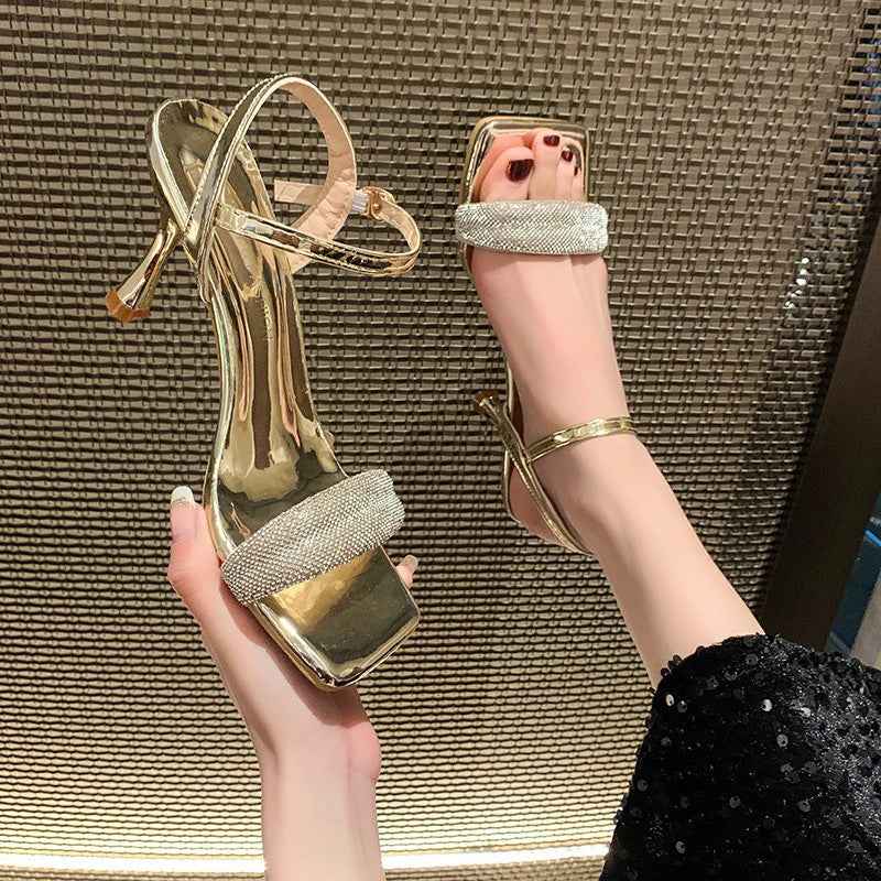 Solid Color Stiletto Sandals Women