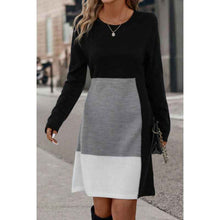 European And American-style Patchwork Knit Regular-fit Dress