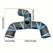 New Design Extended Black Three-Way Cat Tunnel Toy, New Shaped Faucet Pet Passage Cat Toy, Rolling Dragon Toy