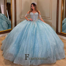FURSTENBERG Shiny Quinceneara Dress Plus Size Bow Ruffles Off Shoulder Tassles Birthday Party Vestidos De 15 Anos Customized