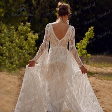 robe mariee boheme Lace Long Sleeve Mermaid Wedding Dress 2025 Boho Customized Bridal Gown for Women vestidos de novia sirena