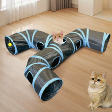 New Design Extended Black Three-Way Cat Tunnel Toy, New Shaped Faucet Pet Passage Cat Toy, Rolling Dragon Toy