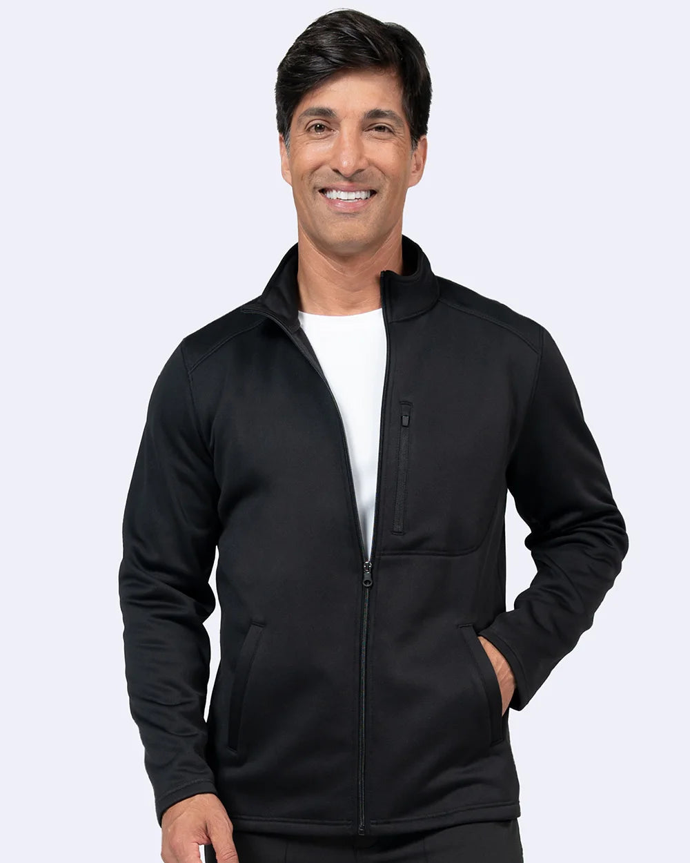 Zavate Men's Brandon Bonded Fleece Scrub Jacket Medical Uniform - 2036