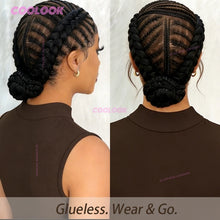Synthetic Braided Wigs Glueless Cornrow Bun Lace Wig Women