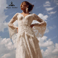 robe mariee boheme Lace Long Sleeve Mermaid Wedding Dress 2025 Boho Customized Bridal Gown for Women vestidos de novia sirena