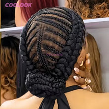 Synthetic Braided Wigs Glueless Cornrow Bun Lace Wig Women