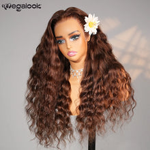 Megalook #4 13x6 Lace Front Wig Chocolate Brown Color Bohemian Curls Pre-everything Glueless Wig Pre Plucked Natural Hairline