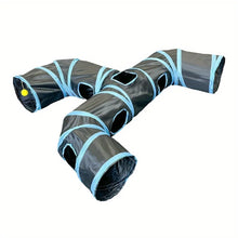 New Design Extended Black Three-Way Cat Tunnel Toy, New Shaped Faucet Pet Passage Cat Toy, Rolling Dragon Toy