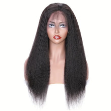 Kinky Straight hair wig, 5x5 glue free high-definition transparent lace front - glue free wig, natural appearance, 200% density