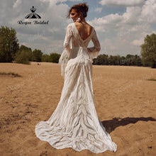 robe mariee boheme Lace Long Sleeve Mermaid Wedding Dress 2025 Boho Customized Bridal Gown for Women vestidos de novia sirena