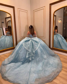 FURSTENBERG Shiny Quinceneara Dress Plus Size Bow Ruffles Off Shoulder Tassles Birthday Party Vestidos De 15 Anos Customized
