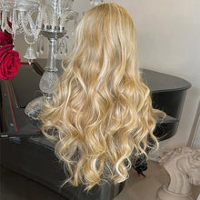 Golden Blonde Synthetic Lace Front Wig 13x4 Wavy 150 Density